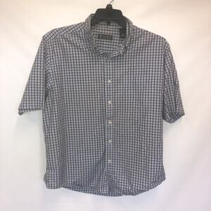 Pro Tour 100% Cotton XL Short Sleeve Button Front Plaid Shirt